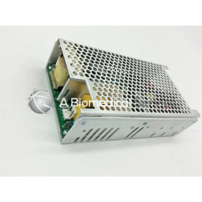 Silver perforated metal ce-150-4102 power supply with visible internal circuit board and integrated power design components