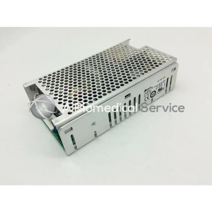 Silver perforated metal ce-150-4102 power supply with circular gray component for integrated power design