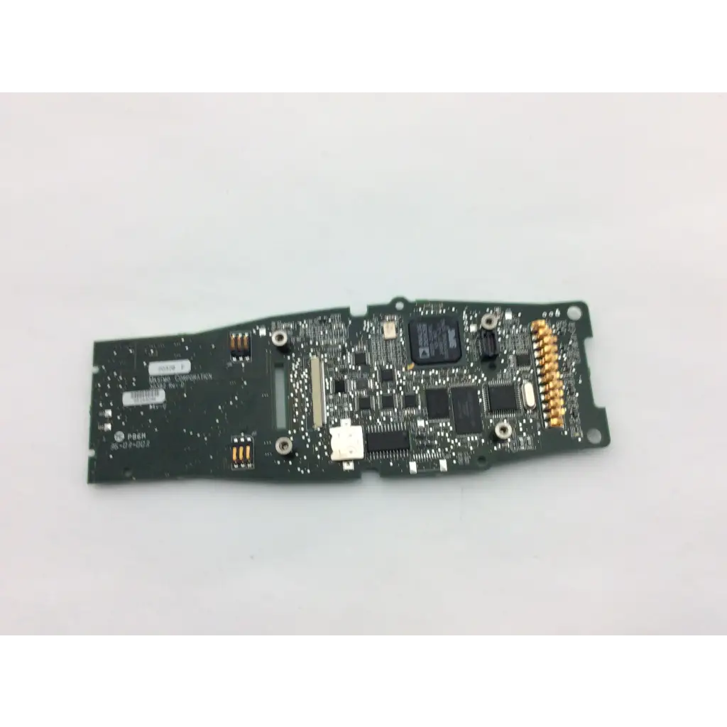Black masimo 30382 rev d 20326 signal extraction pulse pcb circuit board with gold connectors and electronic components
