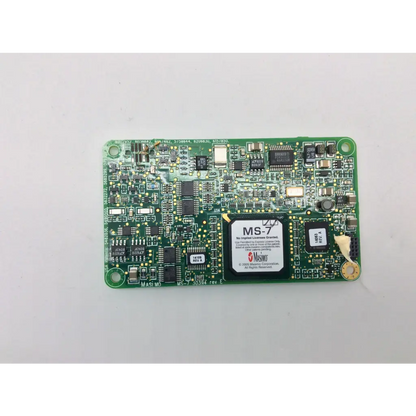 Green spo2 ms-11 masimo spo2 pcb board with black integrated circuits and white ms-7 label from mosaic