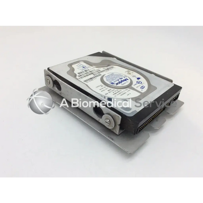 Silver and black maxtor diamondmax plus8 ata hard drive 40gb with metallic casing mounted in a bracket