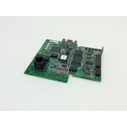 Green pcb board b14750400a with black integrated circuits and connectors for mettler toledo 16449600a serial ethernet