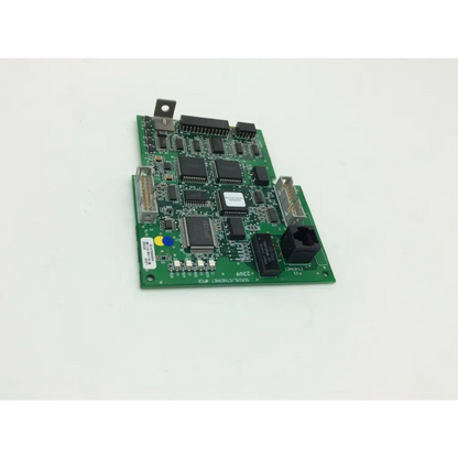 Green pcb board b14750400a with black integrated circuits and connectors for mettler toledo 16449600a serial ethernet