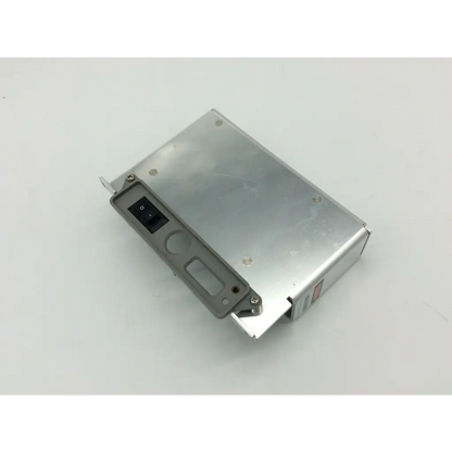 Silver metallic mettler toledo power supply assembly as5336fr with black toggle switch and gray mounting bracket