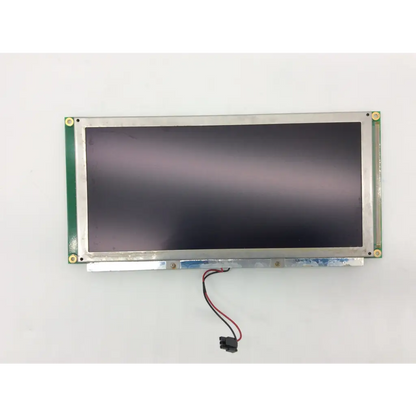 Rectangular lcd screen assembly with metallic frame green circuit board edges and red black wiring for mettler toledo ucst cmf1n1721-a1-e