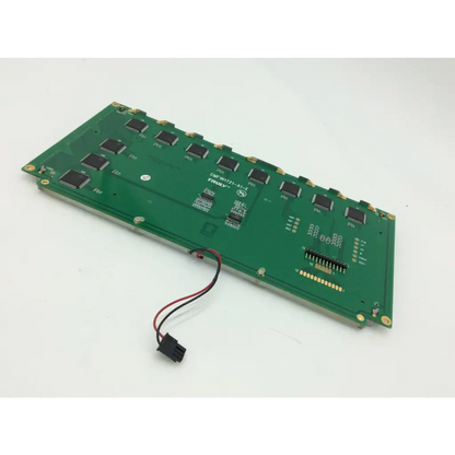 Green printed circuit board with black integrated circuits and red black wire connector for mettler toledo ucst lcd screen assembly cmf1n1721-a1-e