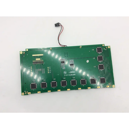 Green rectangular circuit board with black integrated circuits and connector wire for mettler toledo ucst lcd screen assembly cmf1n1721-a1-e