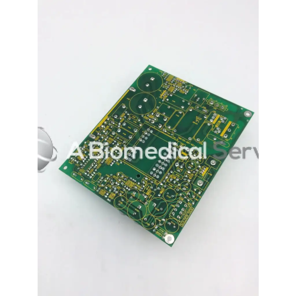 Mint mazak 700156-007 rev a green rectangular circuit board with gold traces and silver solder points with components