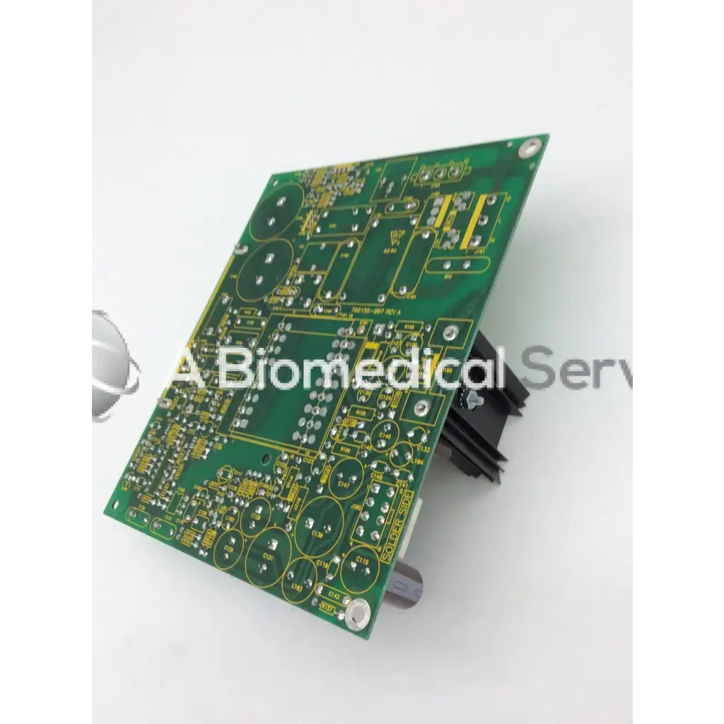 Mint mazak 700156-007 rev a green circuit board with gold-traced pathways and mounted electronic components