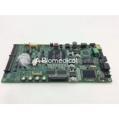Green printed circuit board with electronic components and connectors for national display system 16a0030 rev c1 pcb