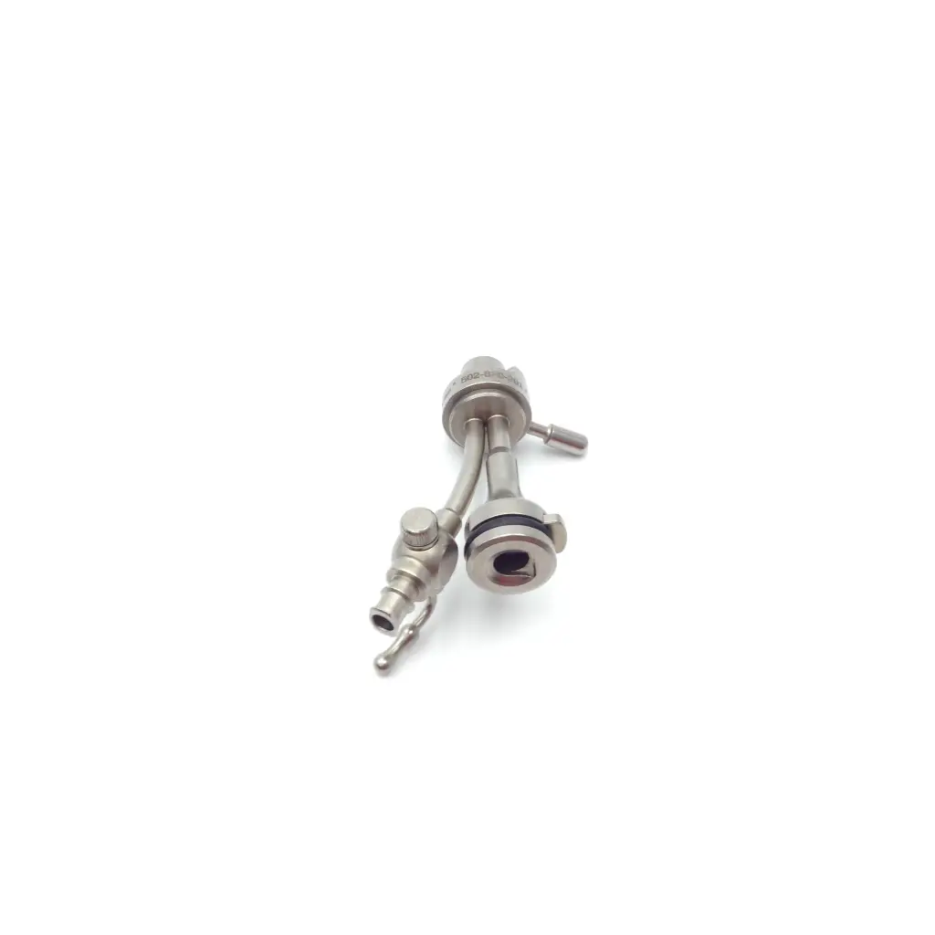 Stainless steel Nezhat-Dorsey hydro-dissection system probe tip set with polished metallic finish and side ports