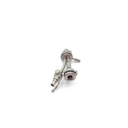 Stainless steel Nezhat-Dorsey hydro-dissection system probe tip set with polished metallic finish and side ports