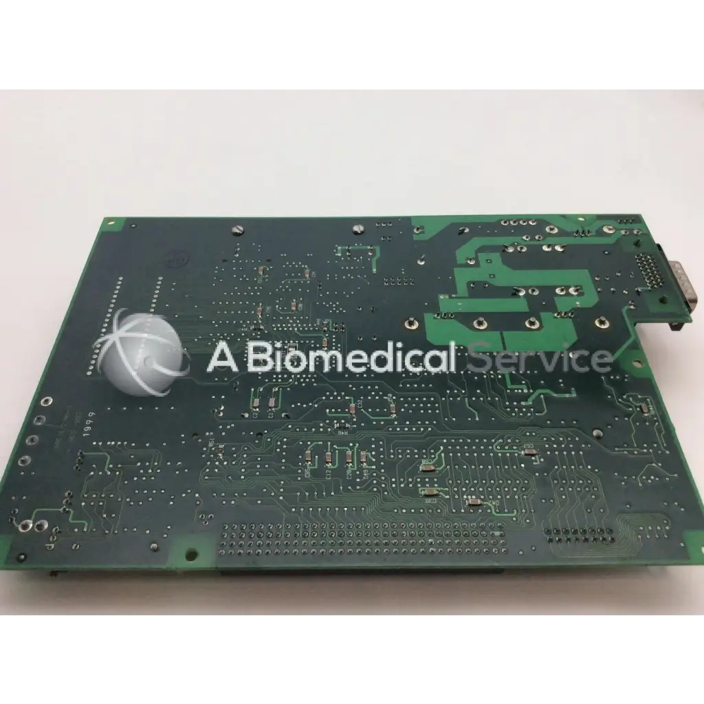 Green rectangular gap personality pcb board with silver components and white sphere by north american drager asm