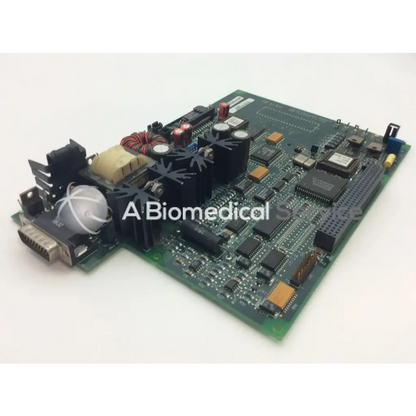 Green circuit board with black and orange components of north american drager asm 4113577 gap personality pcb
