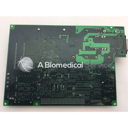 Green printed circuit board with silver solder points and component holes for north american drager asm gap personality pcb