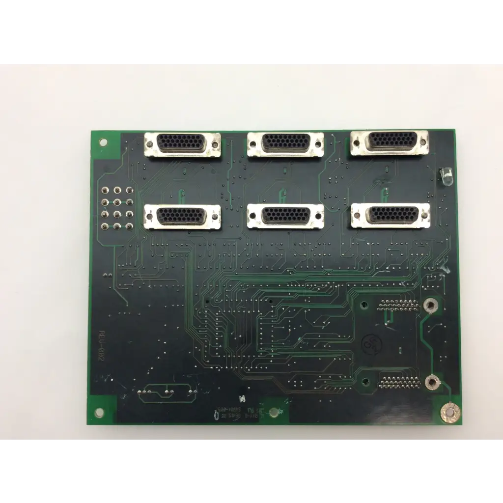 Green printed circuit board with six silver d-sub connectors for north american drager asm 4114376 h board