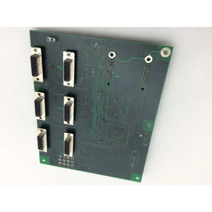 Green printed circuit board with six silver d-sub connectors from north american drager asm 4114376 h board