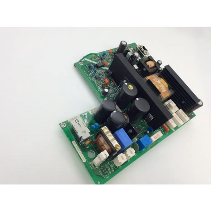 Ohmeda 8219 253 36573 psa95 rev 01 power supply board with green pcb black capacitors blue and white connectors and heat sink