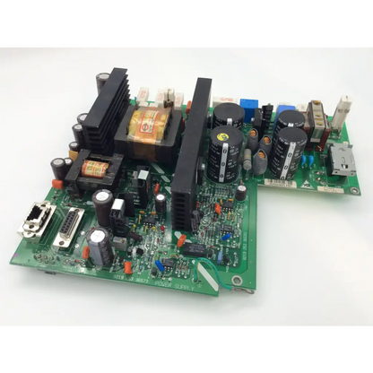 Ohmeda 8219 253 36573 psa95 rev 01 green power supply board with black capacitors heat sinks and electronic components