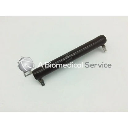 Ohmite 270-100m-538 vitreous enamel resistor featuring black cylindrical body with silver spherical component and connectors