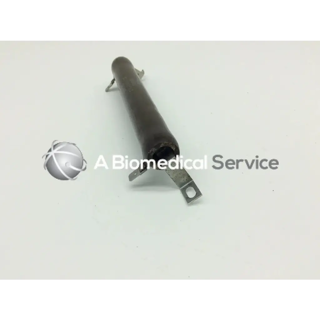 Black cylindrical ohmite 270-100m-538 vitreous enamel resistor with metallic mounting brackets