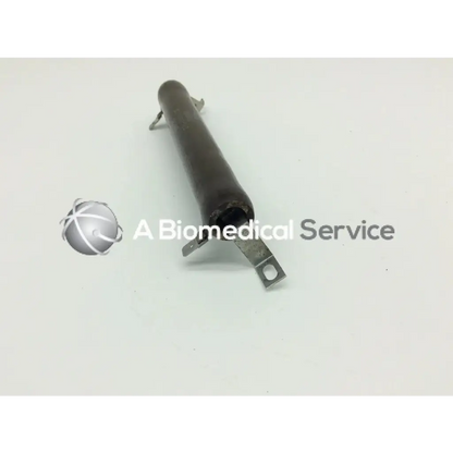 Black cylindrical ohmite 270-100m-538 vitreous enamel resistor with metallic mounting brackets