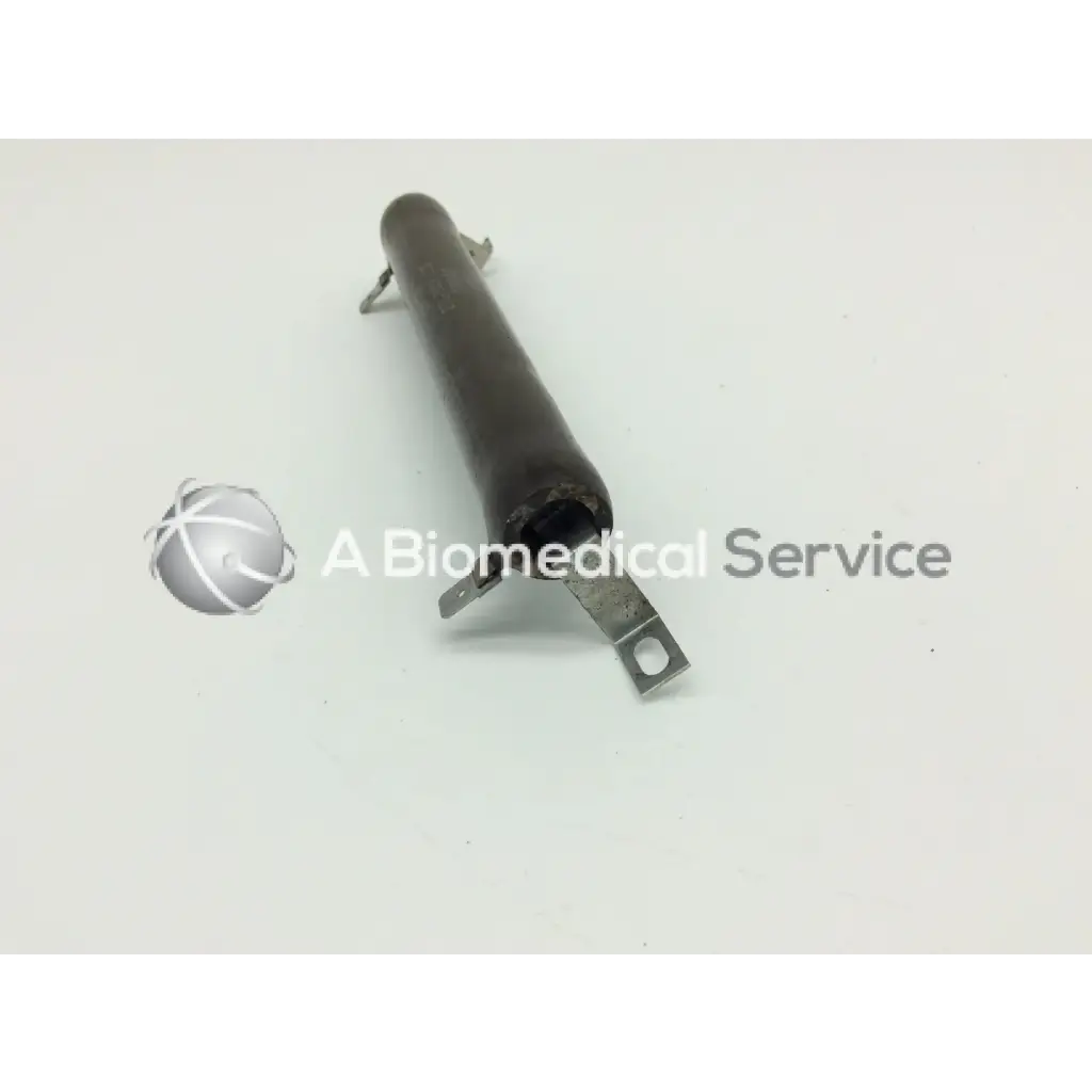 Black cylindrical ohmite 270-100m-538 vitreous enamel resistor with metallic mounting brackets for electrical applications