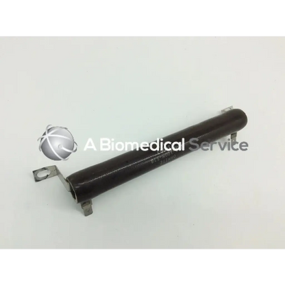 Ohmite 270-100m-538 black cylindrical vitreous enamel resistor with metallic mounting brackets for electrical use