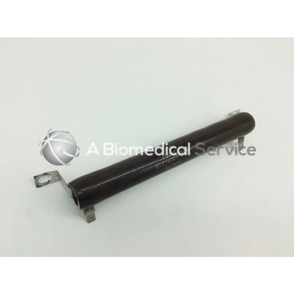 Black cylindrical 270-100m-538 vitreous enamel resistor with metallic end terminals by ohmite