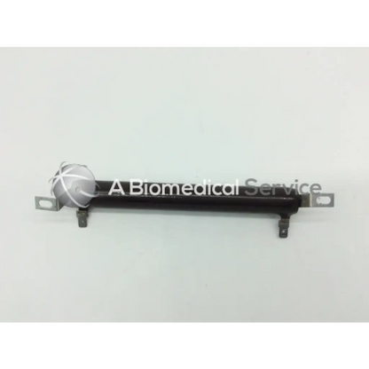 Black cylindrical vitreous enamel resistor 270-100m-538 with metallic spherical end and mounting brackets