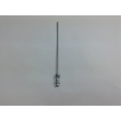 Slender metallic olympus cystoscopy resection set instrument with polished chrome finish and textured grip in aesculap sterilization case