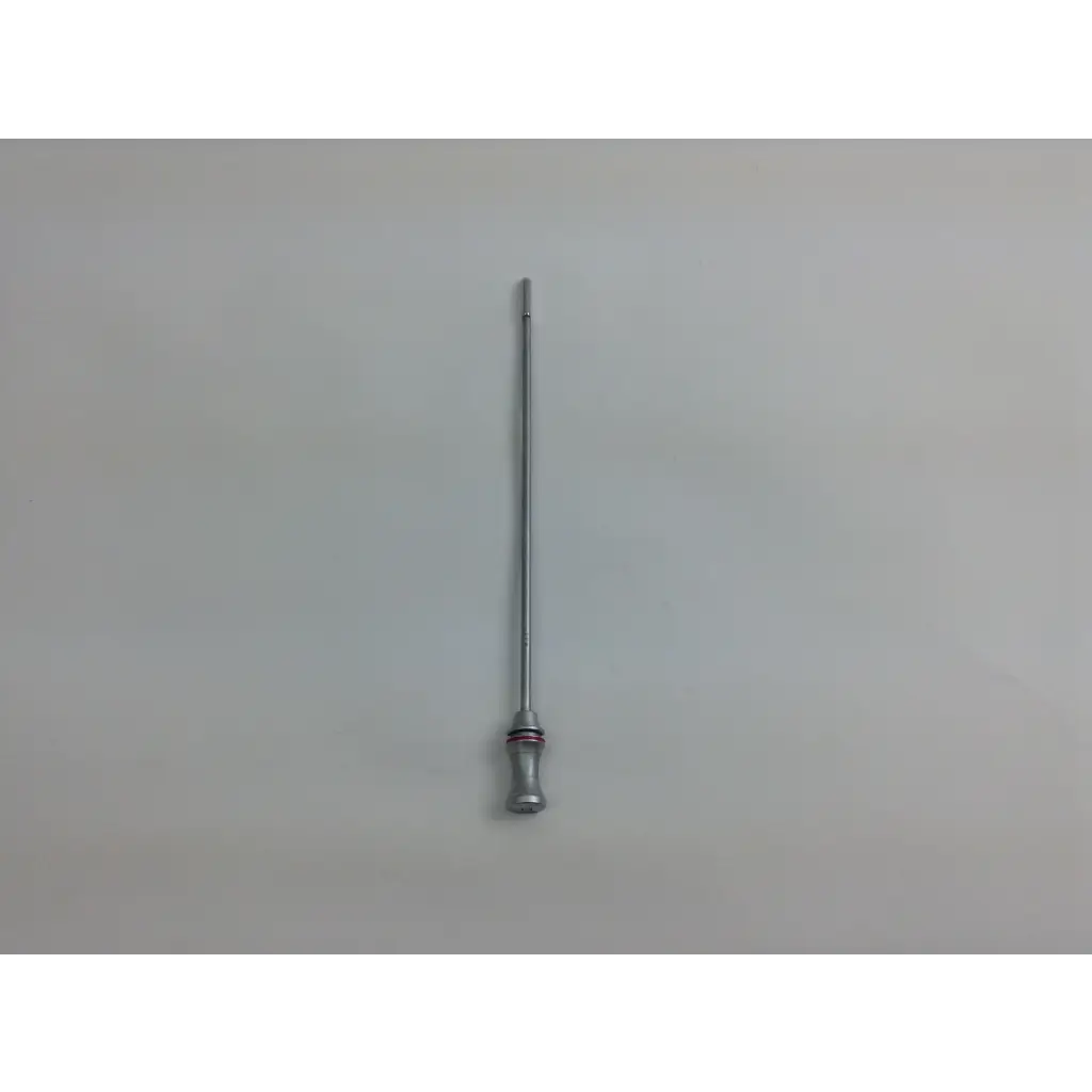 Silver surgical retractor with textured handle and red accent ring in olympus cystoscopy resection set with aesculap sterilization case