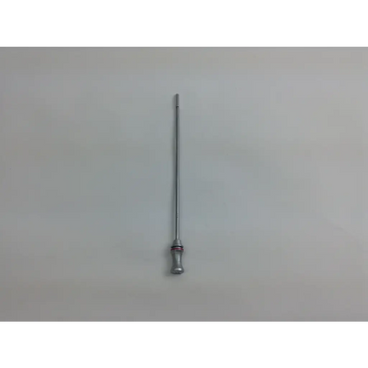 Silver surgical retractor with textured handle and red accent ring in olympus cystoscopy resection set with aesculap sterilization case