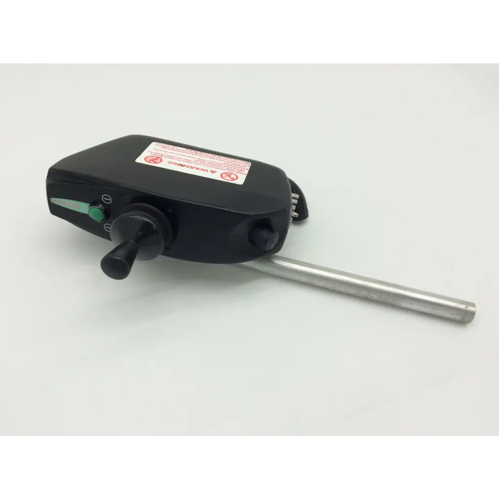 Black plastic pilot joystick d49637 control unit with green button and metallic rod for pride mobility jet wheelchair
