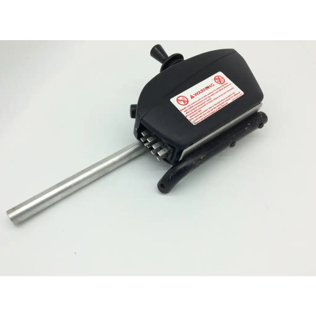 Black plastic and metal pilot joystick d49637 with long silver rod and interchangeable bits for pride mobility jet wheelchair
