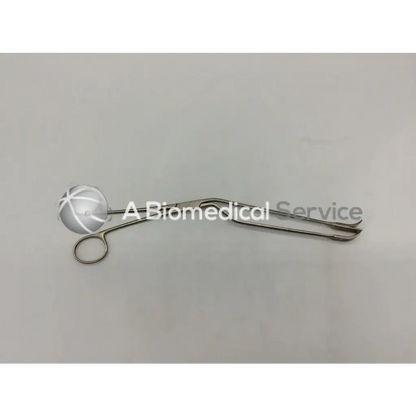 Silver padgett p-397 lockwood abdominal demarcator stainless forceps 11mm wide with spherical translucent head