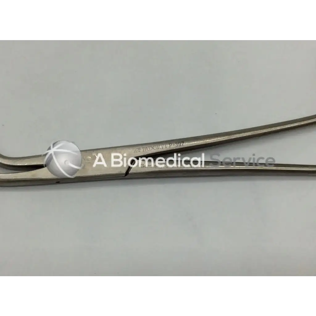 Padgett P-397 Lockwood abdominal demarcator stainless forceps 11mm wide with curved precision-designed stainless steel