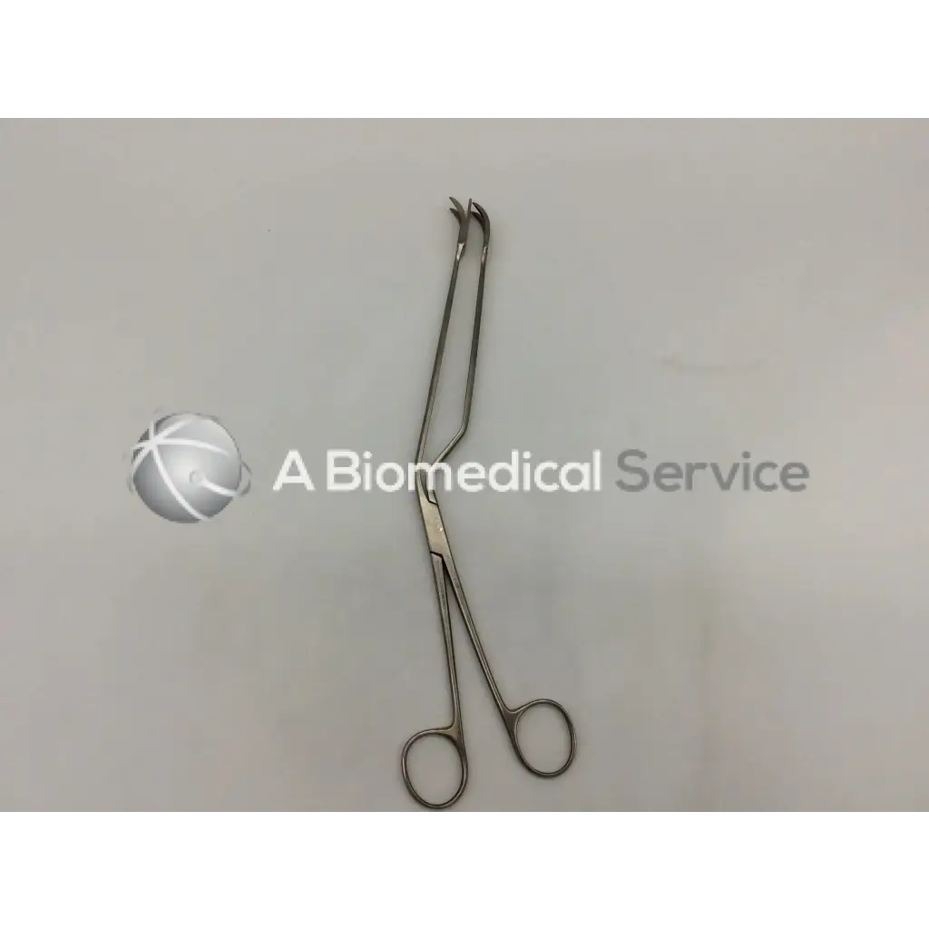 Padgett p-397 lockwood abdominal demarcator stainless forceps 11mm wide with curved pointed tips and finger loops