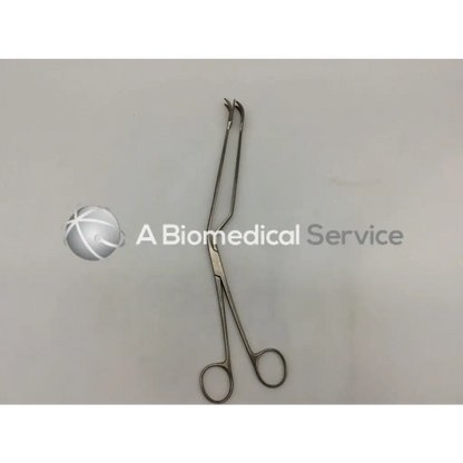 Padgett p-397 lockwood abdominal demarcator stainless forceps 11mm wide with curved pointed tips and finger loops