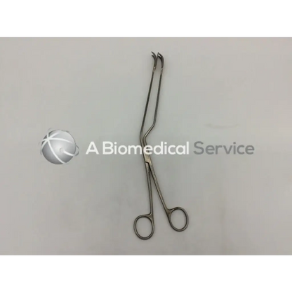 Padgett p-397 lockwood abdominal demarcator stainless forceps 11mm wide with curved pointed tips and finger loops