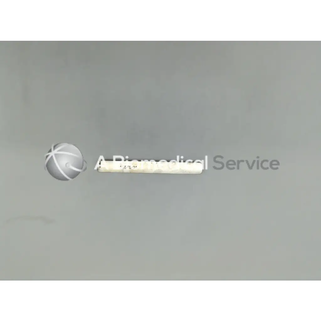 White cylindrical medical device PBI 800 00 15575 01 with printed markings and spherical logo featuring ad5=640 box=12