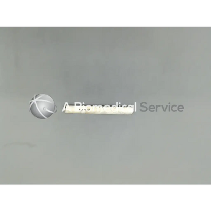White cylindrical medical device PBI 800 00 15575 01 with printed markings and spherical logo featuring ad5=640 box=12