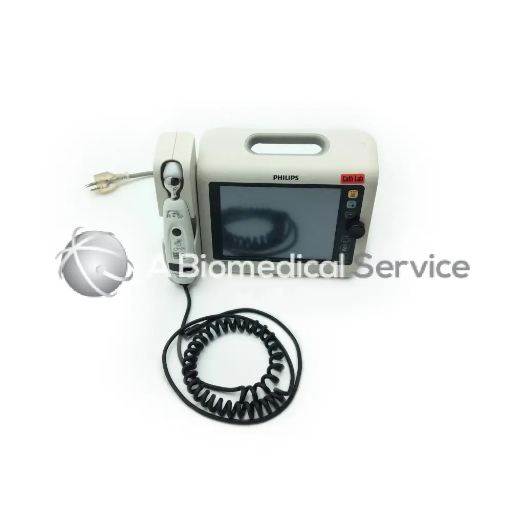 Philips healthcare suresigns vs4 vital signs monitor with beige housing black coiled cable and attached temp probe