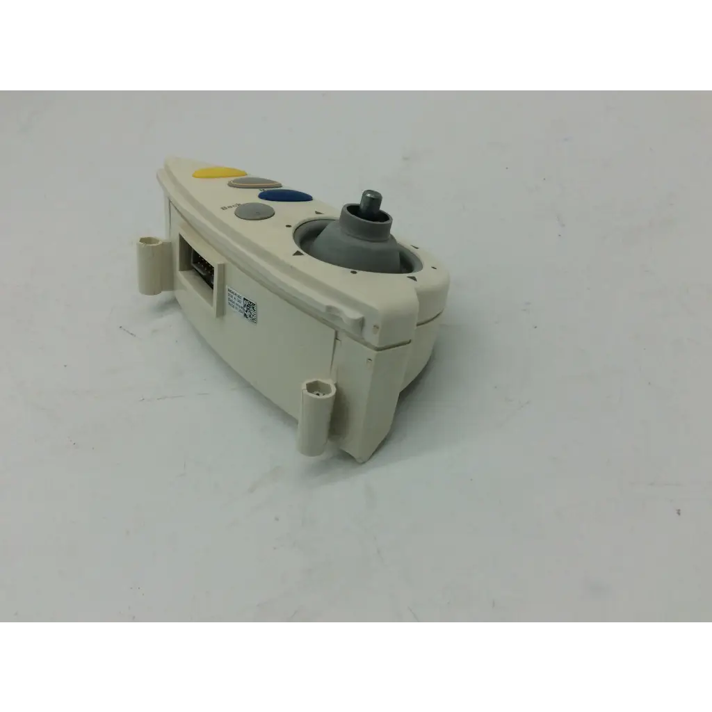 Beige plastic philips intellivue m4046-61402 patient monitor controller with gray joystick and yellow blue buttons