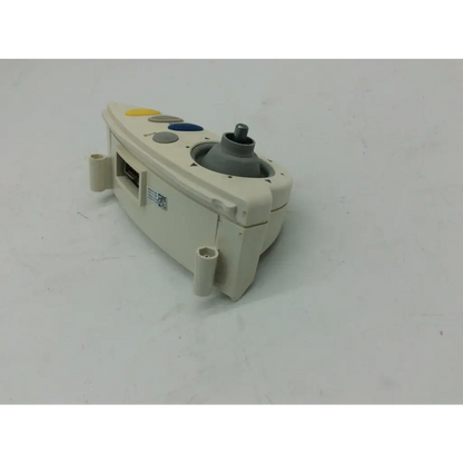 Beige plastic philips intellivue m4046-61402 patient monitor controller with gray joystick and yellow blue buttons