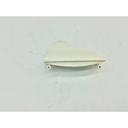 Off-white plastic wall-mounted shelf with curved triangular design and two mounting holes for m4046-61402 patient monitor controller dial assembly