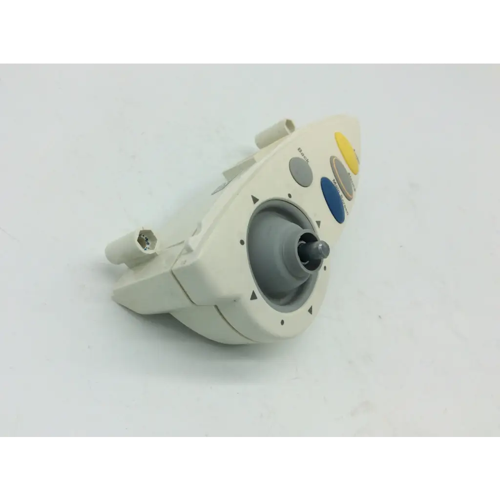 Off-white m4046-61402 patient monitor controller with gray thumbstick and colored buttons for precise dial control