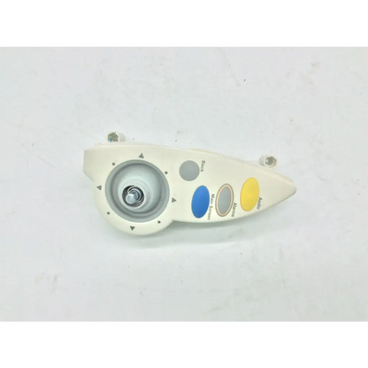 White plastic philips intellivue m4046-61402 patient monitor controller with circular dial and colored function buttons