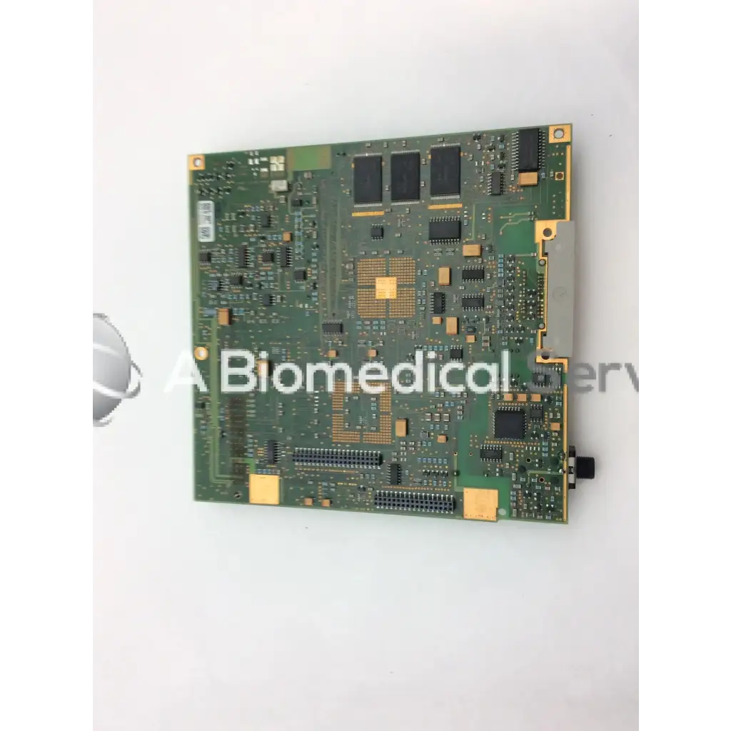 Philips m3046-66402 patient monitor circuit board green with gold connectors and black integrated circuits