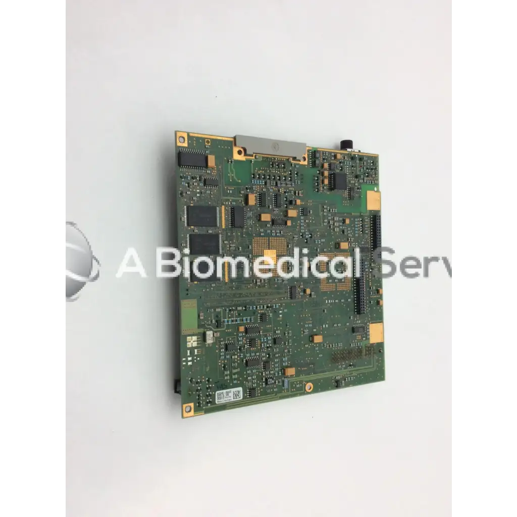 Philips M3046-66402 green patient monitor circuit board with gold connectors and black integrated circuits